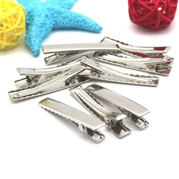 

10 PCS Hair Clips 45 55 65 75 MM Flat Metal Single Prong Alligator Barrette For Women Bows DIY Accessories Hairpins