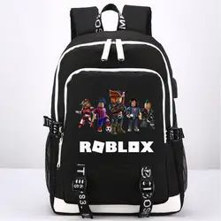 2018 игры Roblox печати рюкзак Roblox холст школьные ранцы сумка через плечо унисекс зарядка через usb ноутбук рюкзак туристический рюкзак