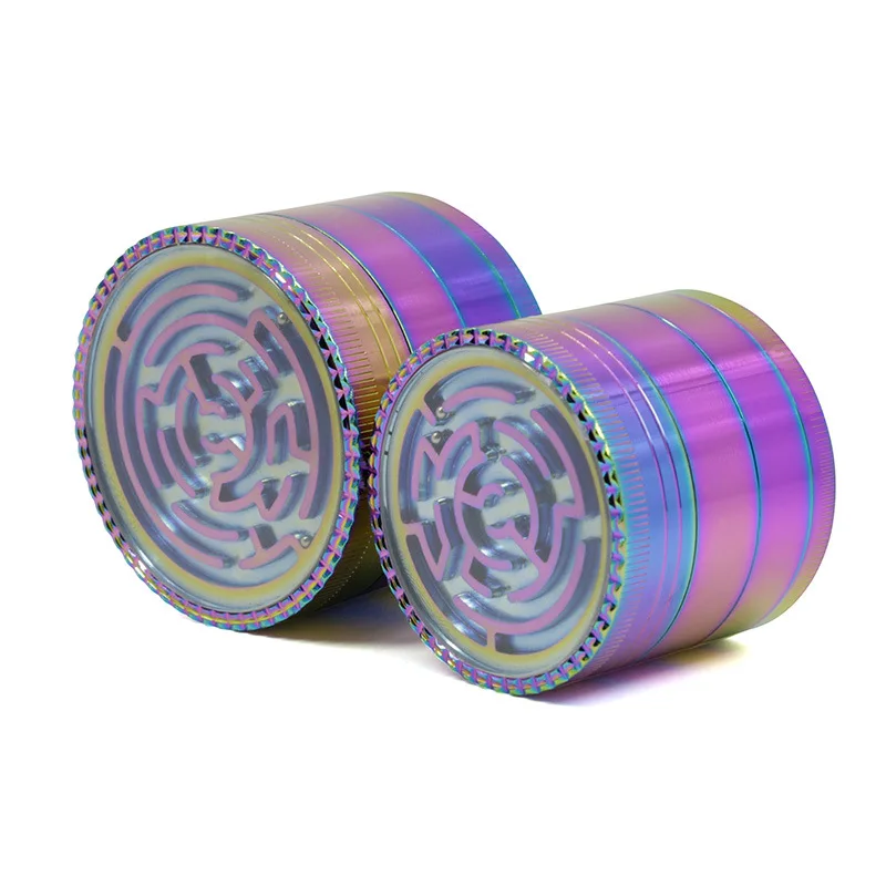 

The New Cool Ice Blue Rainbow Color Zinc Alloy Grinder Smoking Pipe Hand Muller Spice Crusher Narguile Tobacco Herbal Grinder