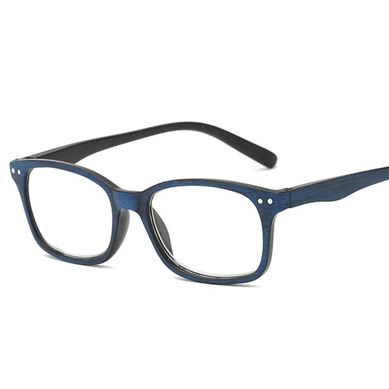 Zilead Women Men Imitation Wood Pattern Reading Glasses Presbyopia Eyeglasses Hyperopia Eyewear+1.0+1.5+2.0+2.5+3.0+3.5+4.0 - Цвет оправы: blue