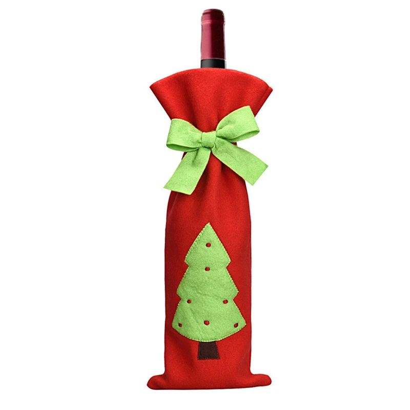 1 шт. красное вино крышку бутылки Сумки украшения дома вечерние Санта Клаус Рождество