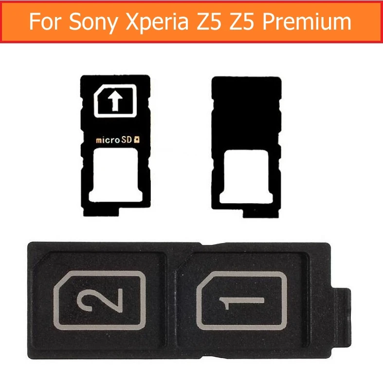 100% Genuine single&Daul Sim Card Slot Tray for Sony xperia Z5 Sim Card  Holder for Sony Xperia Z5 premium E6853 Sim card adapter
