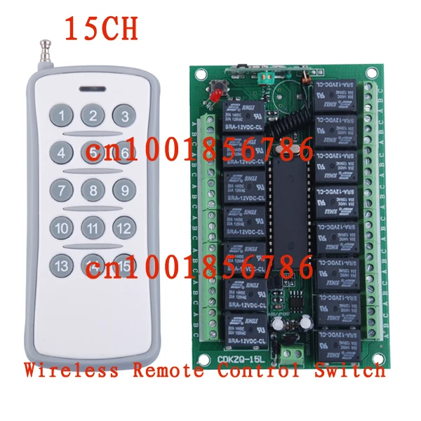 

Free Shipping 12V DC 10A 15CH (channel) RF Wireless Remote Control Power Switch & Remote Control system Receiver &Transmitter