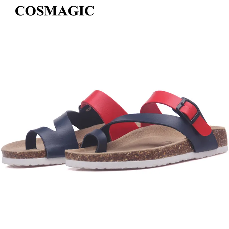 

COSMAGIC New Summer Cork Slides Slippers Flats with 2018 New Women Casual Slip on Beach Slides Flip Flops Shoe Plus Size