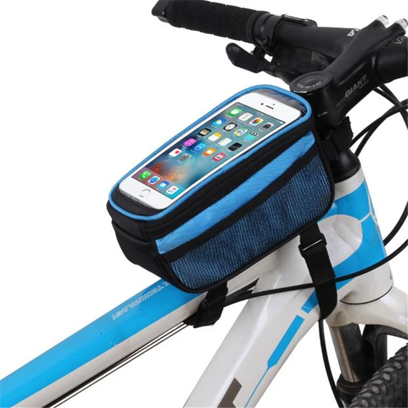 B-SOUL велосипедные сумки с сенсорным экраном для езды на велосипеде MTB горный велосипед Рама Передняя труба сумка для хранения для 5,0 дюймового мобильного телефона водонепроницаемый