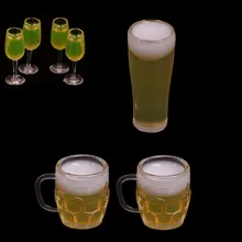 2/4 шт. мини 1/12 кукольный домик пивная кружка моделирование мебель винный Стекло бокал для кукольного домика украшения Аксессуары