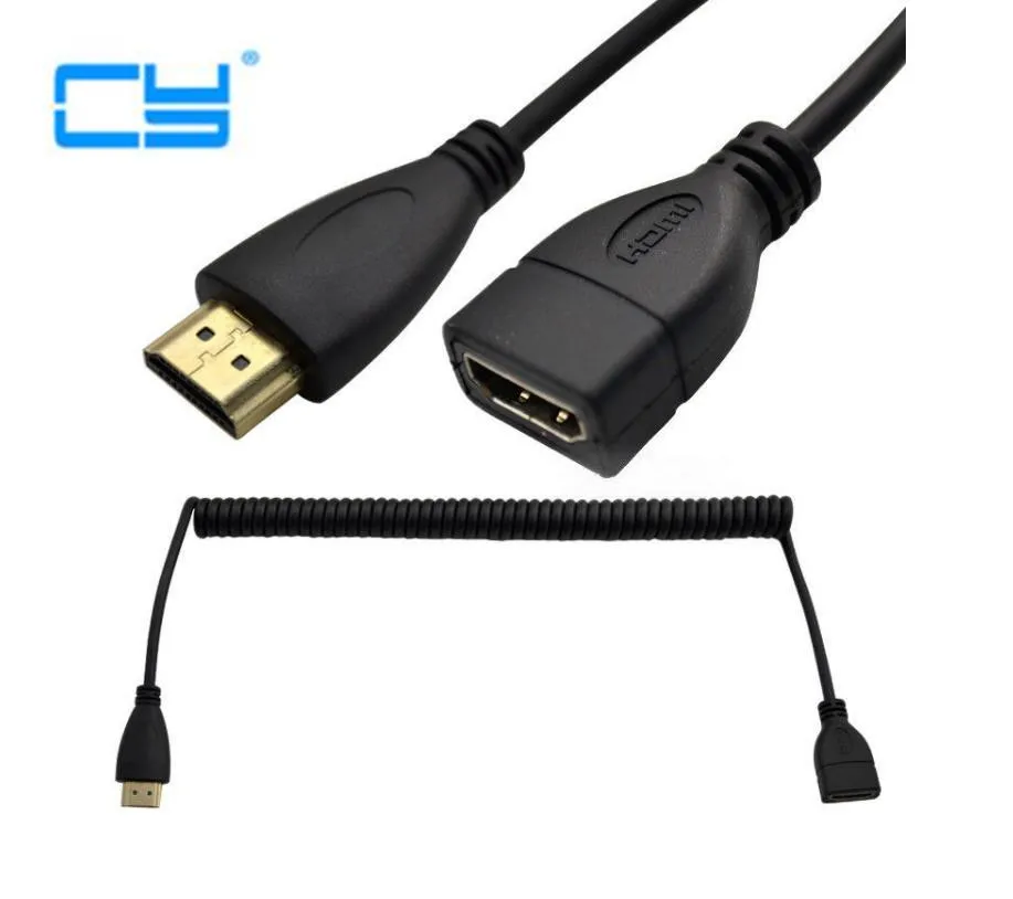 100 шт./8FT 2,5 м HDMI мужчин и женщин спиральный удлинитель HEC шнур 1080 p HDTV