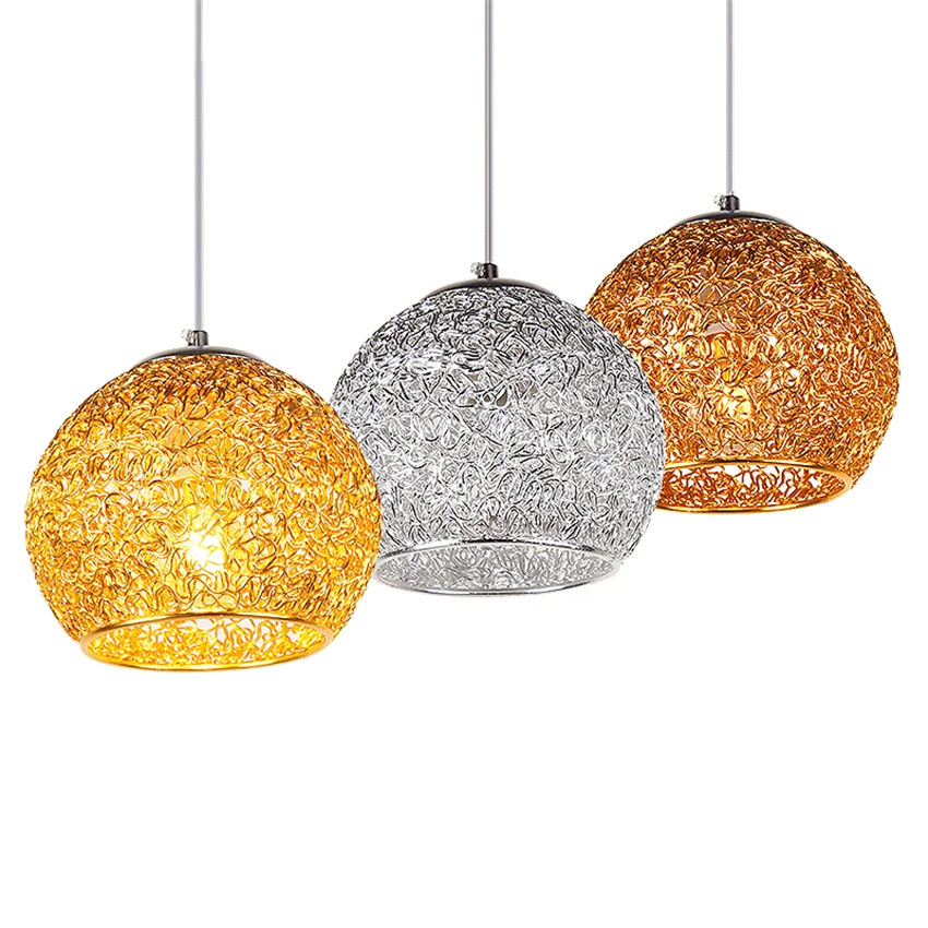 

LED restaurant kitchen chandelier big Modern minimalist creative bar single-head hemisphere customized version hand-woven lamps