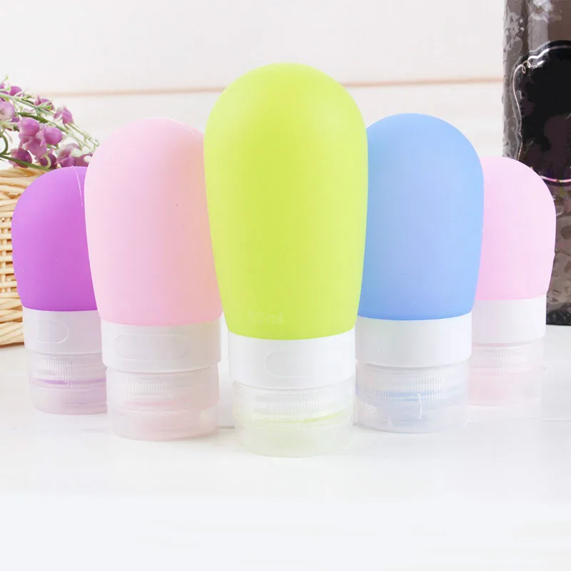 

1pc 38ml 60ml 80ml Empty Silicone Travel Packing Press Bottle For Lotion Shampoo Bath Container Portable Bottle