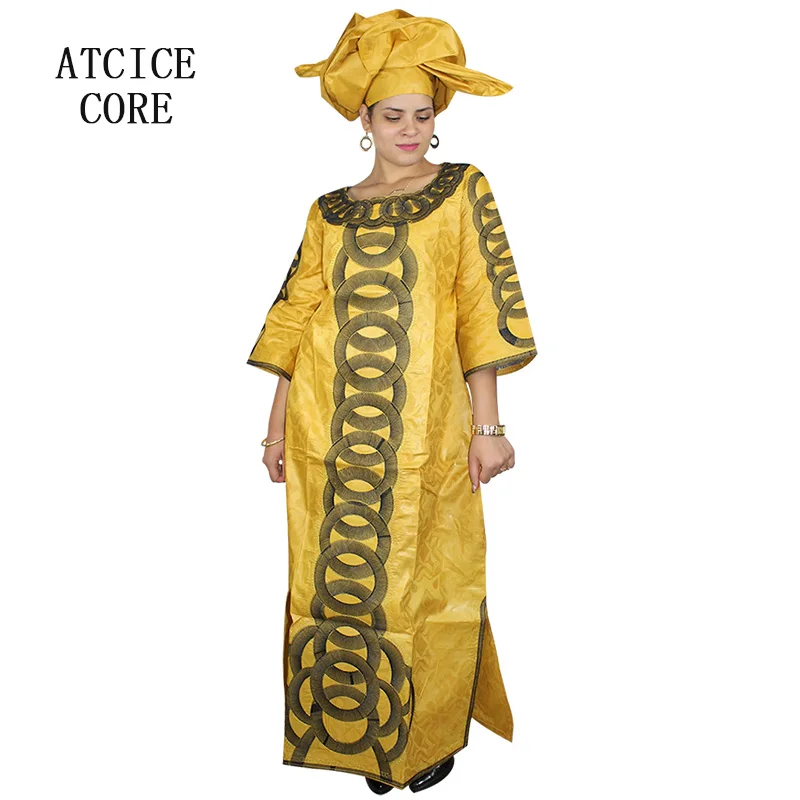 

african dresses for woman bazin riche embroidery design long dress LA109