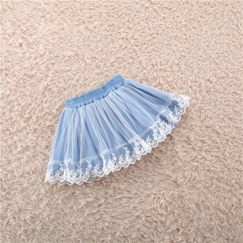 2015 New Arrivals Denim Casual All match Girl Skirt Lace Skirts Kids