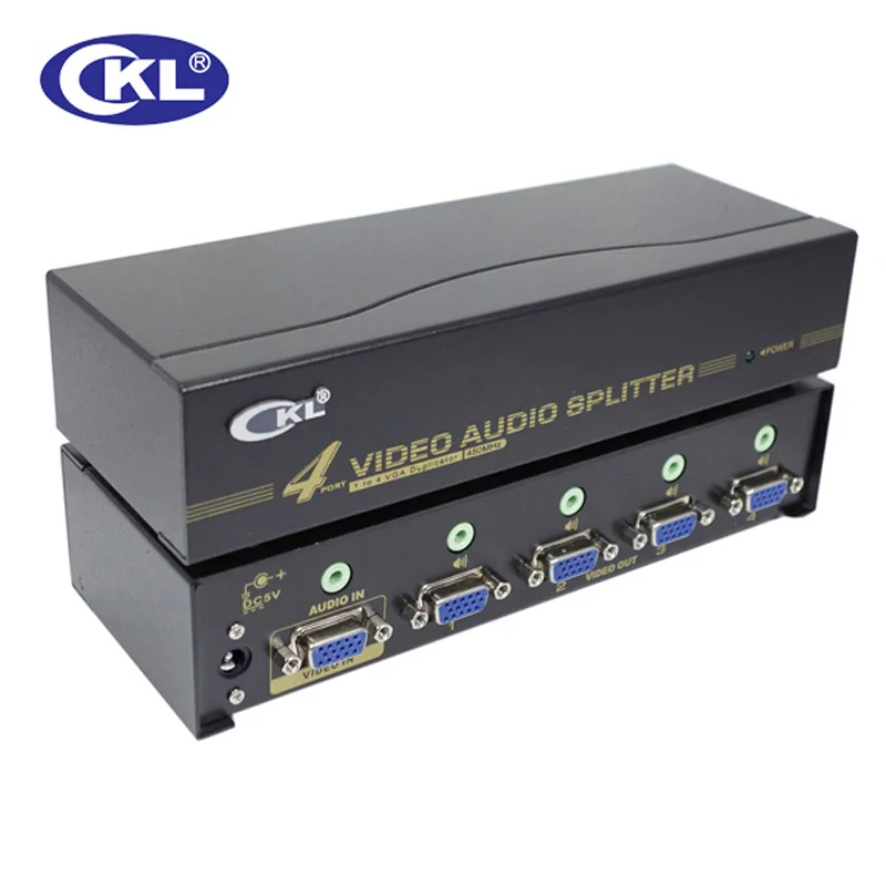 CKL-104S 4 порта VGA сплиттер с Аудио Металлический корпус поддерживает 450 МГц 2048*1536 |