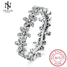 Inalis 2017 новое прибытие оптовая дешевые серебряные цвета популярный цветок палец кольцо ювелирных изделий венчания способа 3 размер