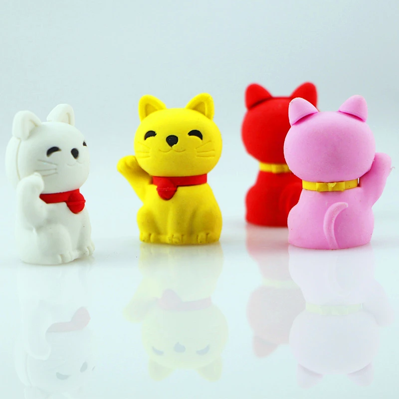 Lucky cat eraser School and office supplies erasers Lovely drawing