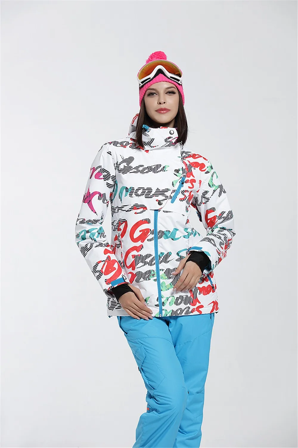 Женская зимняя куртка цветная куртка ветрозащитный водонепроницаемый для снега лыжная куртка теплая Толстая куртка для девочек
