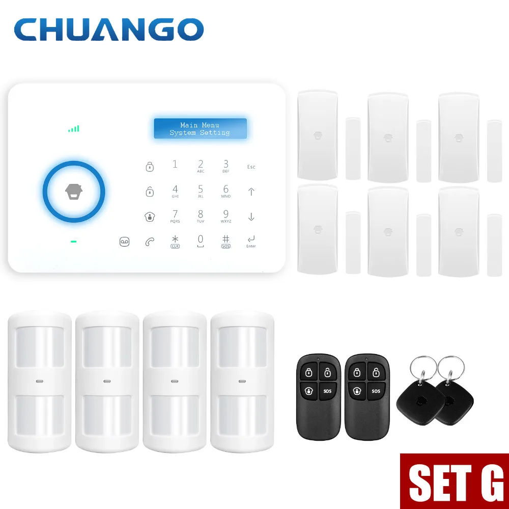  Chuango A11 PSTN Alarm System Touch keypad Smart Home Burglar Alarm System Motion Sensor - 32843852776