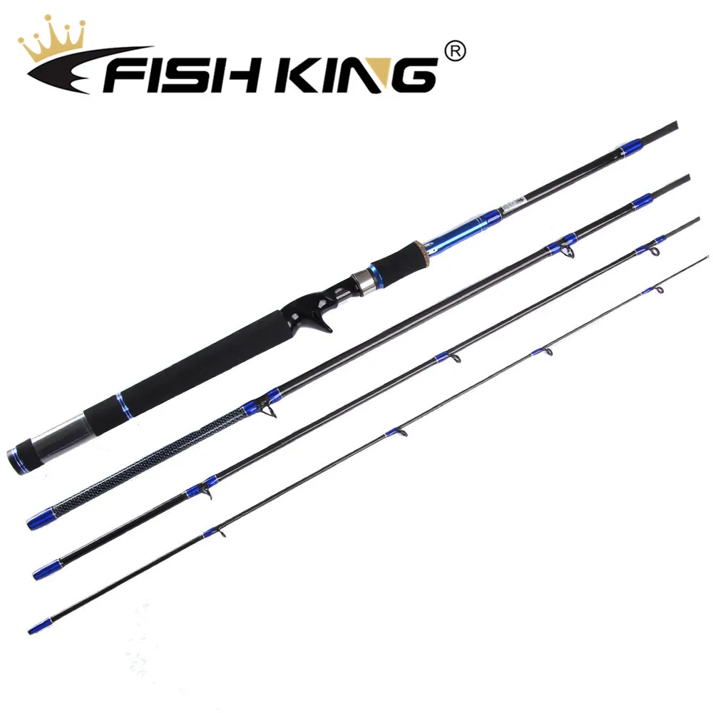 FISH KING углеродное спиннинговое рыболовное удилище для приманки 2,1 м/2,4 м/2,7 м С. В., 10-30 г/15-40 г, 4 секции, удочка для ловли кальмара, щуки