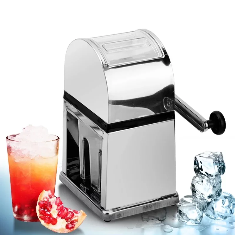 

Stainless Steel Ice Crusher Mini Ice shavers Chopper Manual Snow Cone Smoothie Maker Ice Block Breaking Machine slush machine