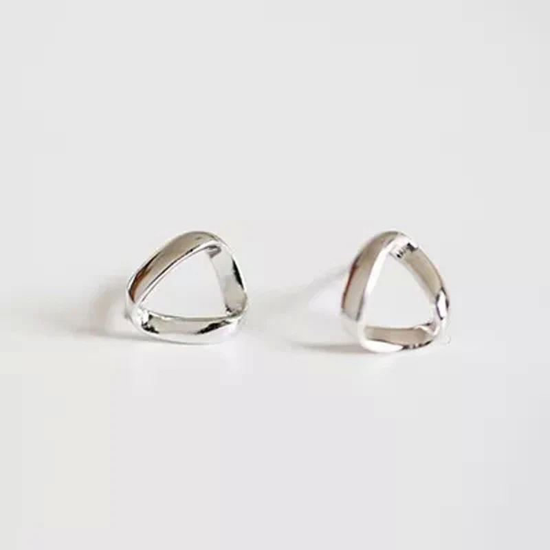 

Limited edition 925 pure silver triangle brief all-match stud earring anti-allergic