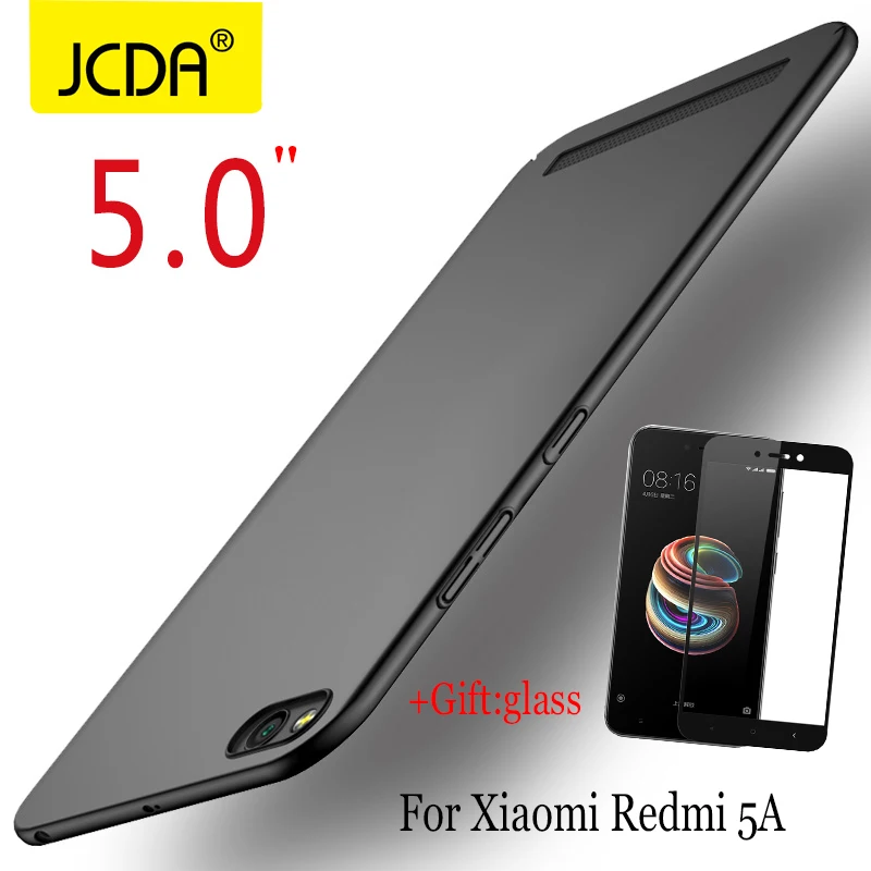 JCDA Case For Xiaomi Redmi 5A Cover silicone flip PC matte Hard Back case glass |