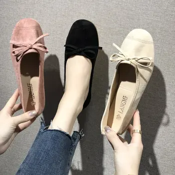 

2019 autumn new fashion simple solid color flat shoes women trend suede comfortable wild casual shoes
