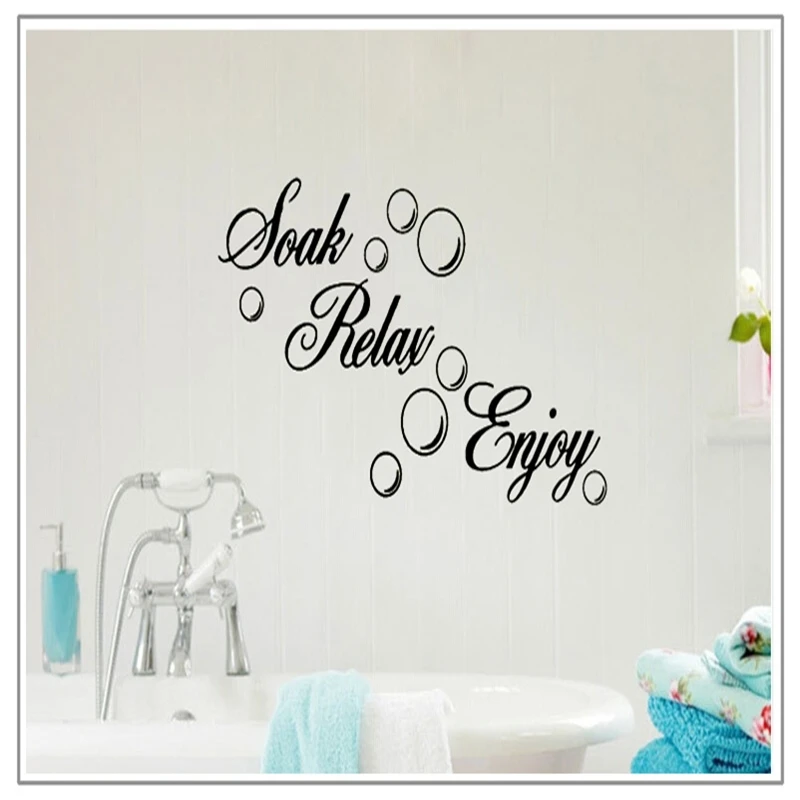 new soak relax godere rremovable wall sticker bubble diy mural wall sticker bagno nero adesivo per