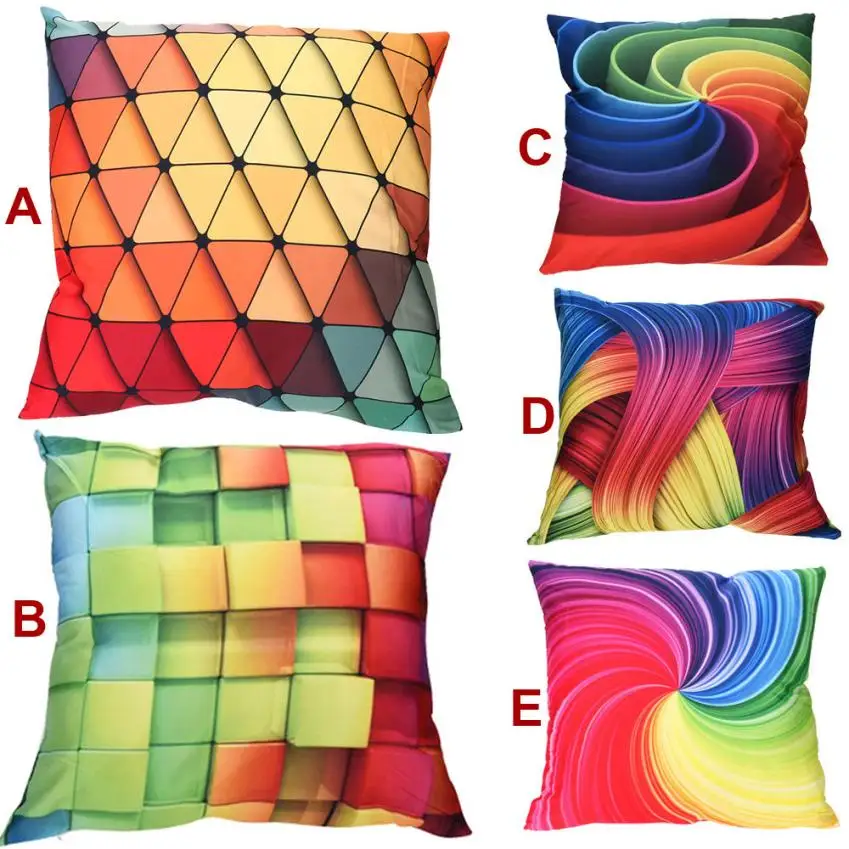 

2018 Pillow Case 45*45 Happy Christmas Pillow Cases Linen Sofa Cushion Cover Home Decor Pillow Case Free Shipping DE26