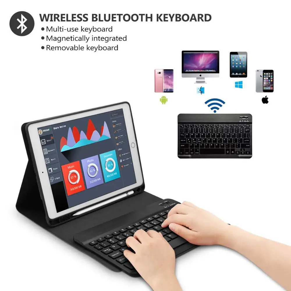 Чехол клавиатура для iPad mini 5 7 9 2019 чехол 360 Поворот беспроводная с подсветкой Bluetooth
