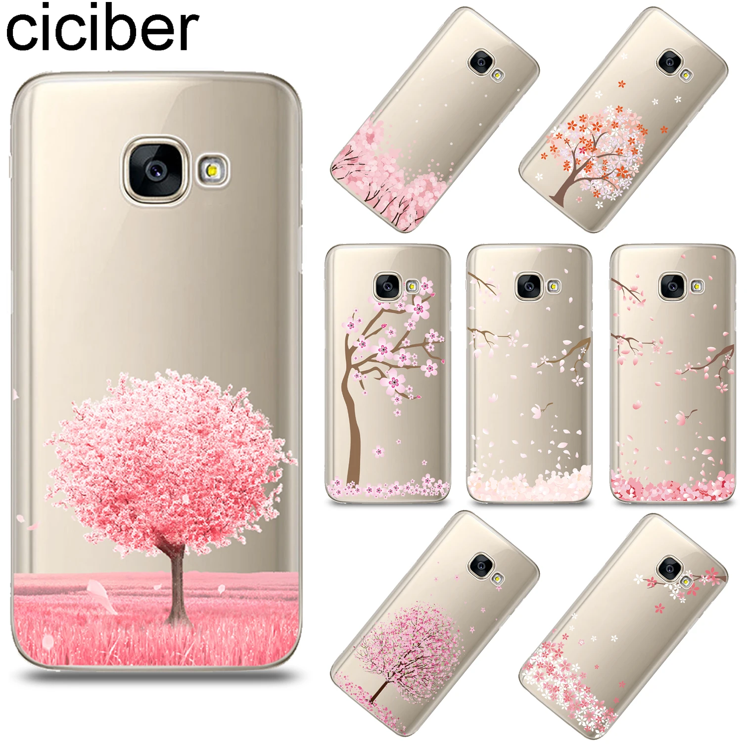 

ciciber Plant Cherry Tree For Samsung Galaxy A8 A9 2018 PRO A6S A8 Plus 2018 A5 2016 A3 A7 2017 Soft TPU Phone Case Coque Fundas