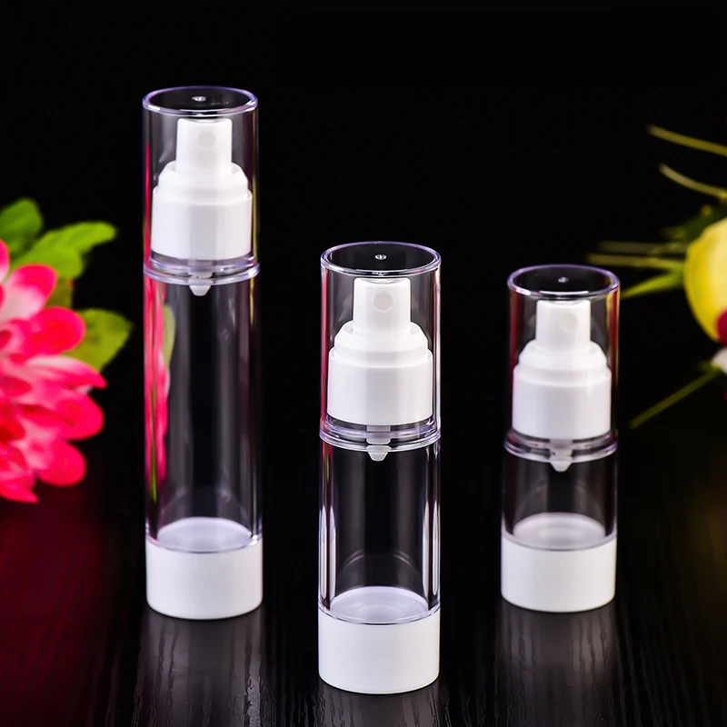 

ABBO AMMO 15ml 30ml 50ml 80ml 100ml Airless Spray Bottles Plastic Vacuum Cosmetic Bottles Refillable Travel Atomizer Bottles
