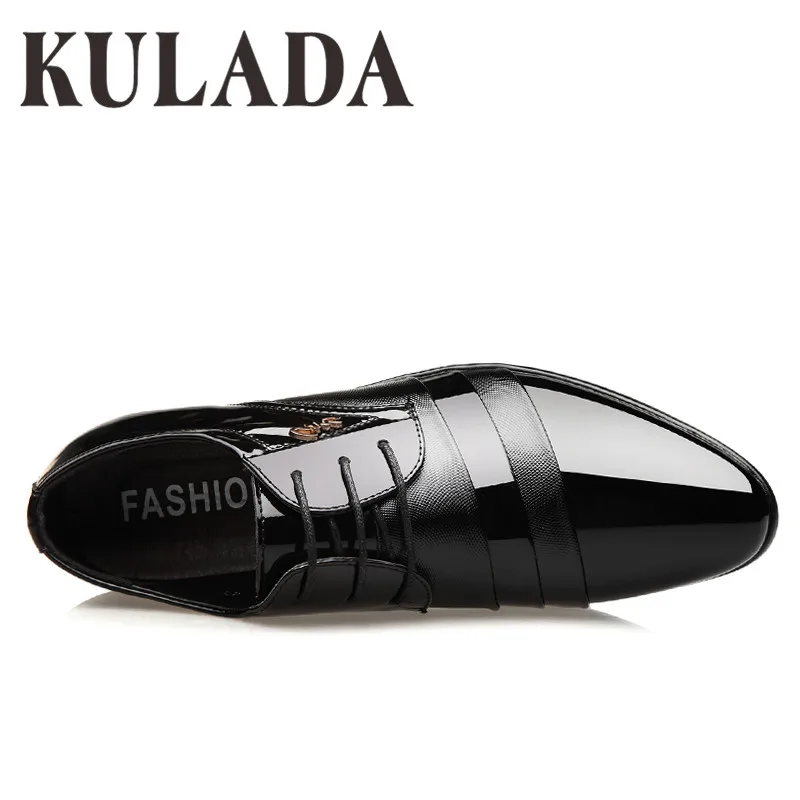 KULADA 2019 Мужская обувь Бизнес классический Лакированная кожа удобная Для мужчин