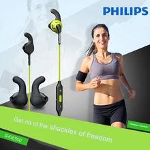 Оригинальные Беспроводные Наушники Philips SHQ6500 Bluetooth спортивные водонепроницаемые наушники с микрофоном для телефона музыка официальный тест