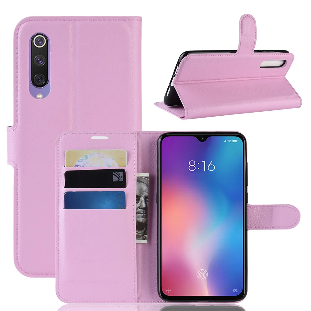 

100pcs/lot free shipping Litchi Grain wallet leather case stand For xiaomi Pocophone F1 MI 9 MI 9SE MI 8 MI 8 lite MI 5X A1