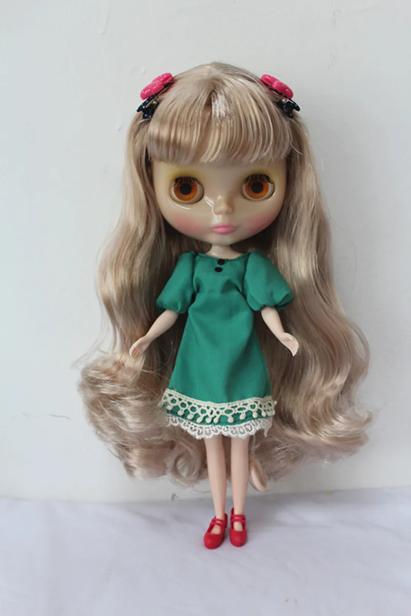 Blygirl легкая абрикосовая челка для волос Blyth кукла прозрачная кожа Обнаженная кукла обычное тело 7 суставов для собственного изменения макияжа