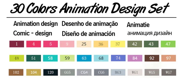 TOUCHNEW 30/40/60/80 Цвет двойной головкой набор маркеров для живописи алкоголя эскиз Маркеры Ручка для художника для рисования манга дизайн искусство Сделано в Китае - Цвет: 30 animation