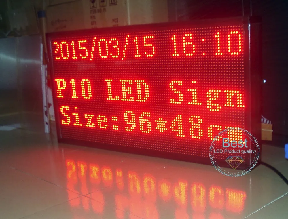 Настраиваемый DIY P10 Красный полууличный светодиодный дисплей, P10 Светодиодный модуль+ контроллер+ блок питания+ 16P кабель+ алюминиевая рама