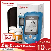 Sinocare Safe AQ UG Blood Glucose Meter Uric Acid Test Kit & Glucose Strips/Uric Strips for Diabetes Gout Pregnant Glucometer Sinocare Safe AQ UG Blood Glucose Meter Uric Acid Test Kit & Glucose Strips/Uric Strips for Diabetes Gout Pregnant Glucometer