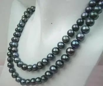 

Hit sales Free shipping ******* AA + 8-9mm Tahitian black pearl necklace 36 inches