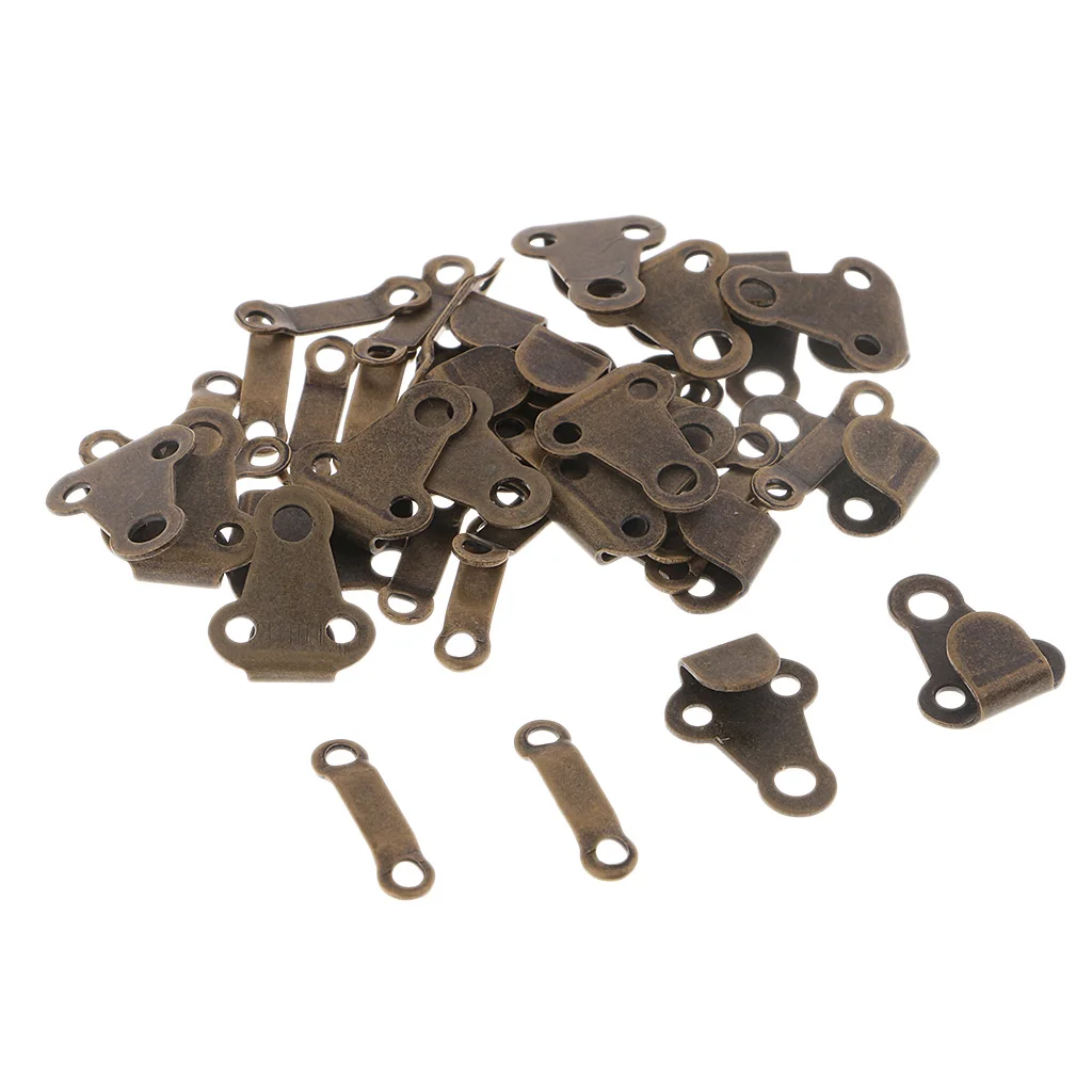20 Sets Brass Sewing Hooks and Eyes Closures for Trousers Skirts and Pants