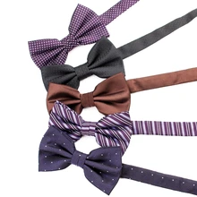 Полиэстер для мужчин и женщин галстук-бабочка в горошек Полосатый Повседневный галстук бабочка для мужчин s вечерние свадебные