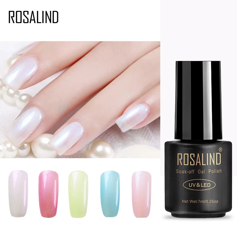 

ROSALIND Gel 1S 7ML Pearl Color Gel Polish Nail Art Salon UV Nail Gel Polish Soak Off Gel Nail Polish Dry With UV Lamp Varnish