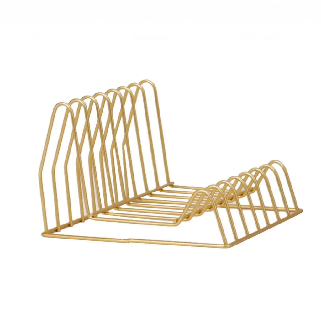 European Slot Metal Desk Organizer Office Desktop Document File Organizer Bookshelf Rack Magazine Newspaper Storage Holder