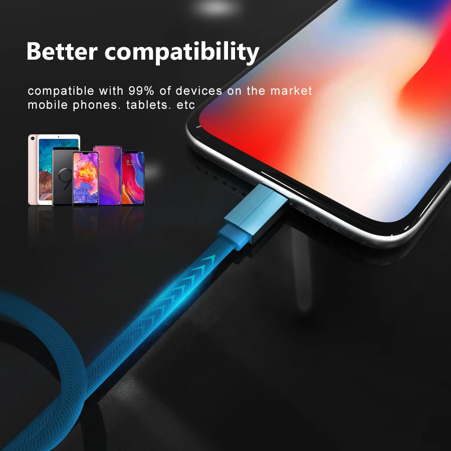 2M/3M 3A Micro USB Cable Fast Charging Microusb Charger Cord For Samsung S7 Xiaomi Redmi Note 5 Pro 4 Tablet Mobile phone cables