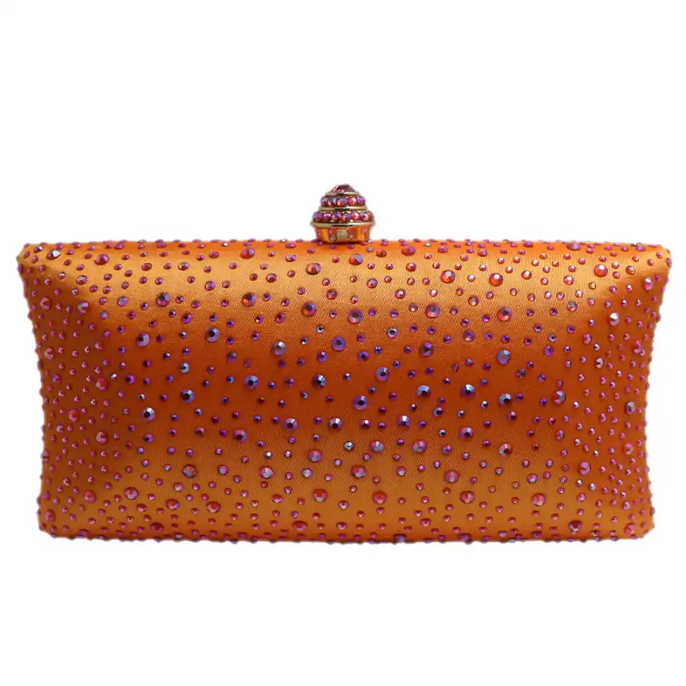 orange red clutch bag