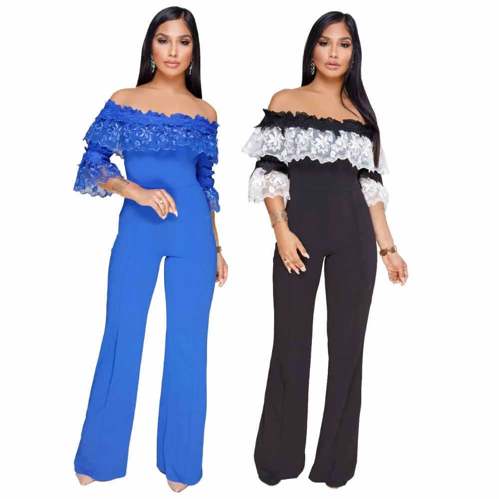 2019-summer-ruffles-women-lace-tube-jumpsuit-solid-color-clothing-sexy-bodysuit