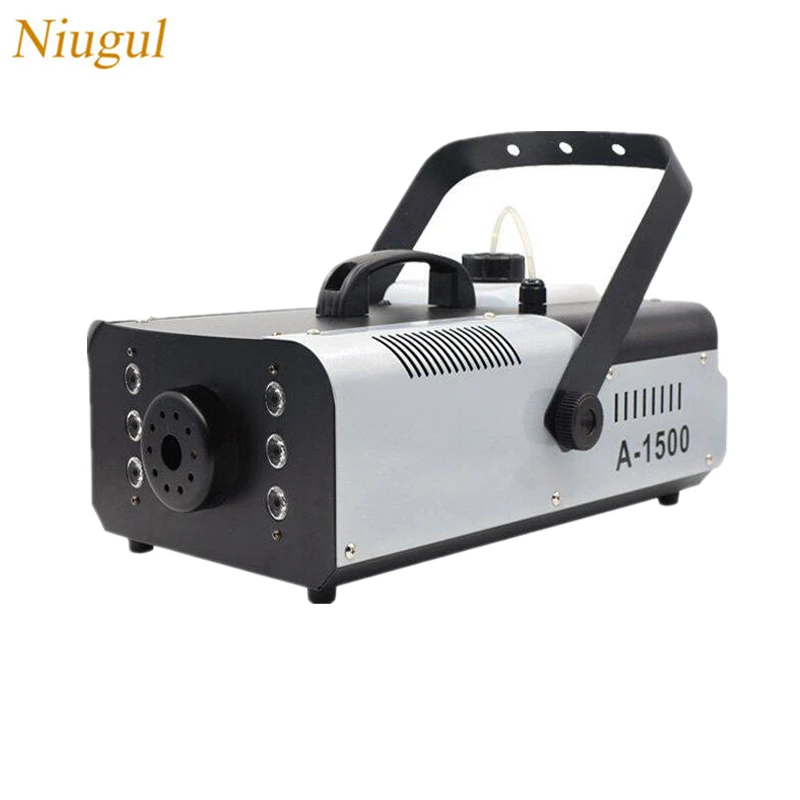

LED 1500W Fog Machine/Smoke Machine With 6x9W RGB LED Lights/Professional 1500W Fogger For Wedding Home Party Stage DJ Equipment