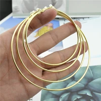 Clip Earrings for Women Without Piercing Super large Small Big Circle Rose Gold Silver Black Plating Classic Trend Exaggeration 1