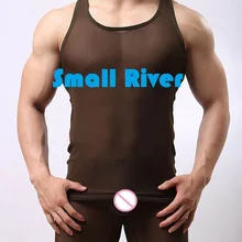 Новое поступление Мужская Одежда Мужской Сексуальная Мода Комфорт Тонкий жилет Человек ультра-тонкие прозрачные Повседневное Топы корректирующие/шелковистой летний костюм