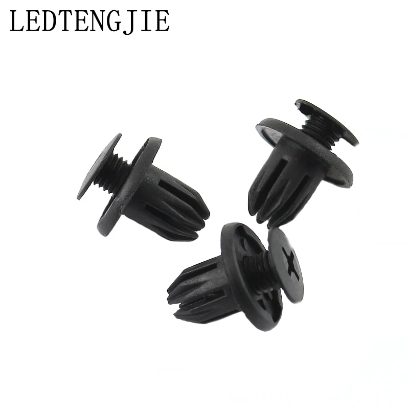 

LEDTENGJIE 100PCS Universal Auto Fastener Car Fender Interior Door Card and Trim Panel Clip Push Type Rivets Clips Car Styling