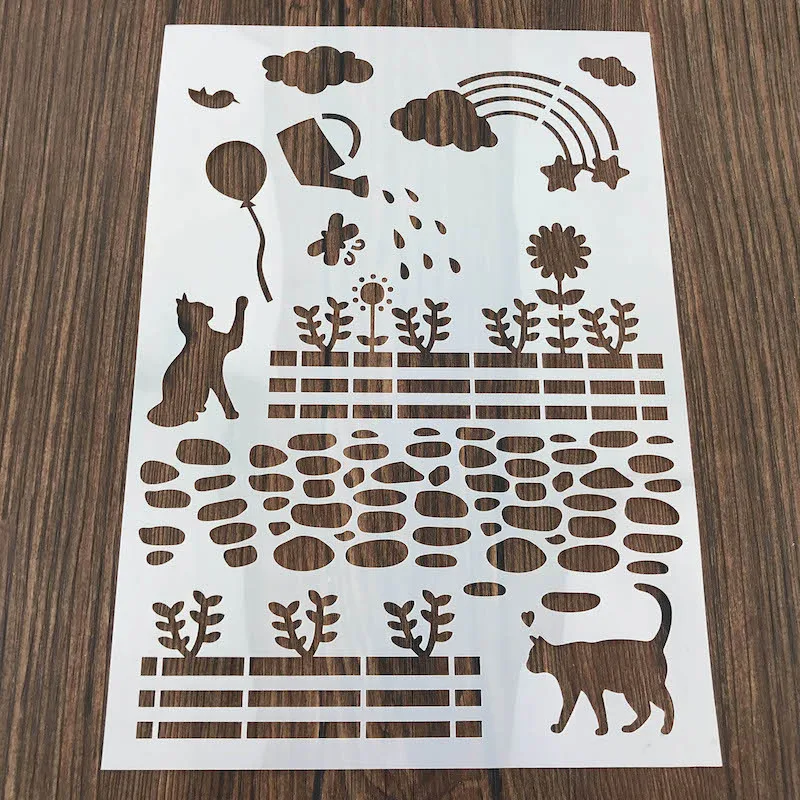 

A4 Size Pastoral DIY Craft Layering Stencils For Walls Painting Scrapbooking Stamp Album Decor Embossing Paper Card Template